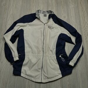 VINTAGE Nike Jacket Womans Medium (8-10) Full Zip Windbreaker Coat Mock Neck